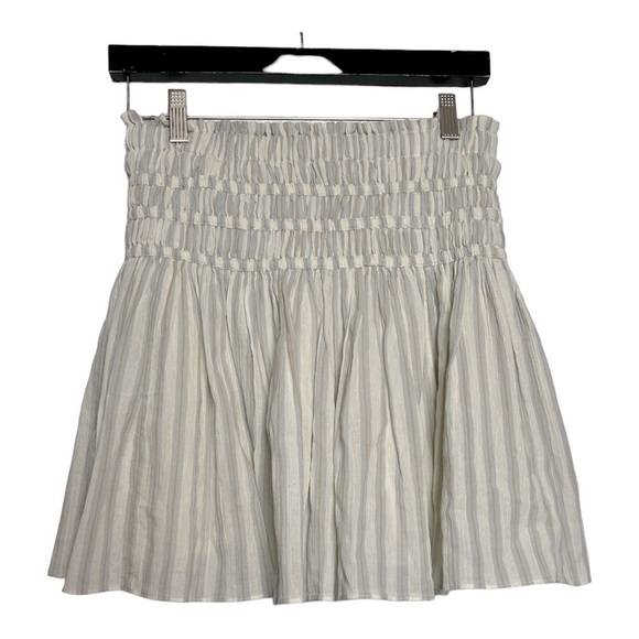 Madewell Smocked Pull-On Mini Skirt Stripe Size X-Small - Picture 1 of 9